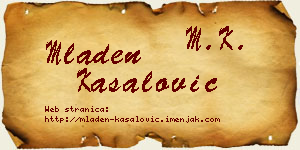 Mladen Kasalović vizit kartica